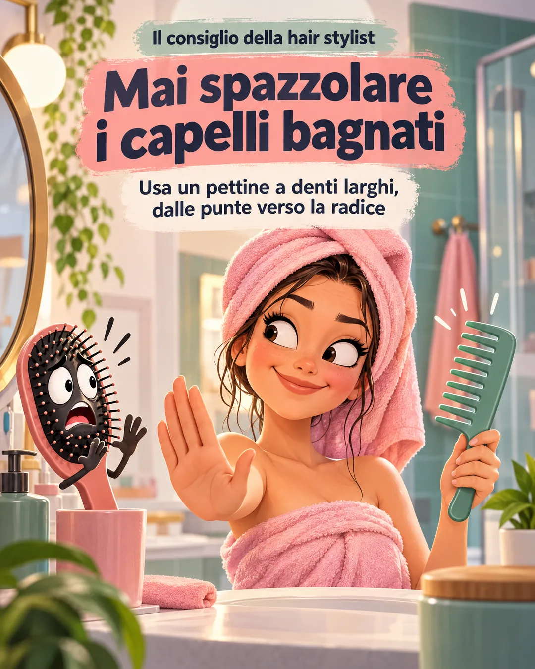 mai spazzolare i capelli bagnati
