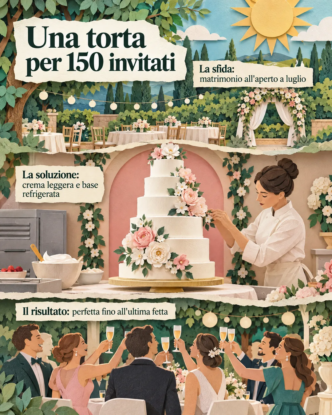 una torta nuziale per 150 invitati
