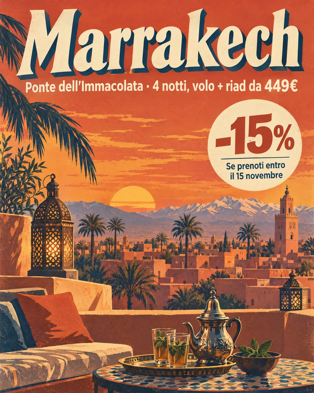 Marrakech per il ponte dell'Immacolata