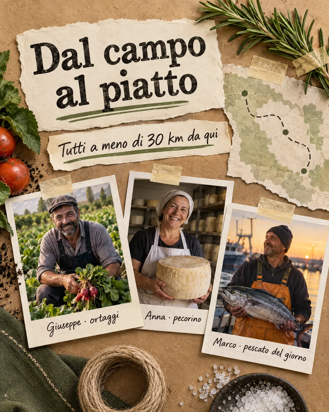 dal campo al piatto con i produttori della zona