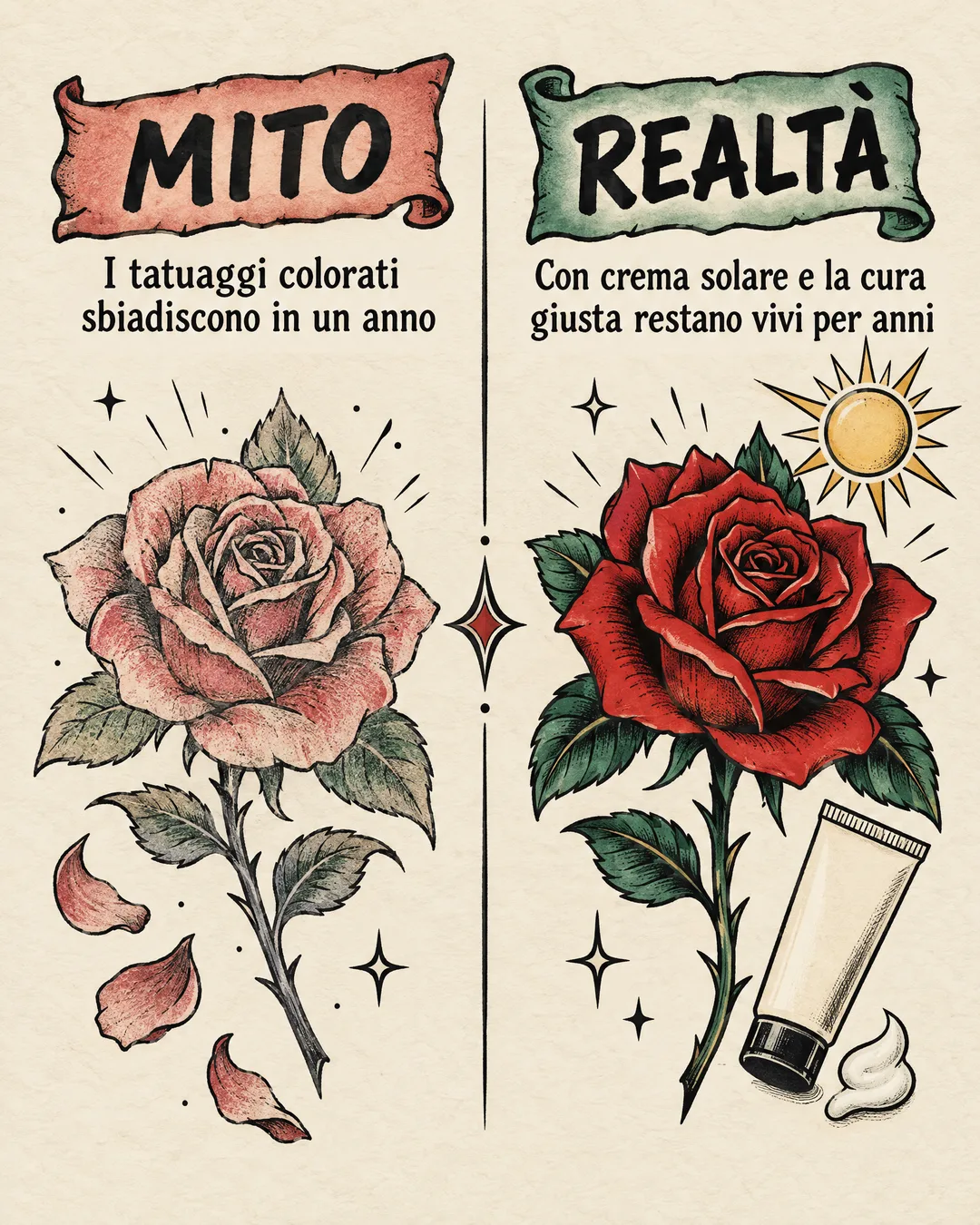 mito e realtà sui tatuaggi colorati