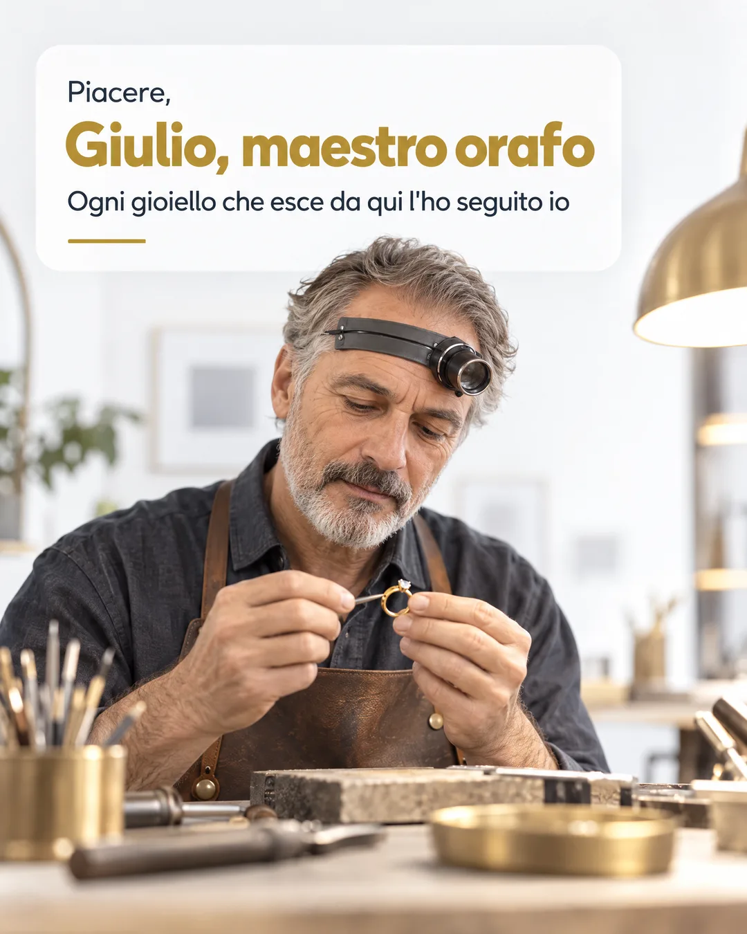 presentazione di Giulio, maestro orafo