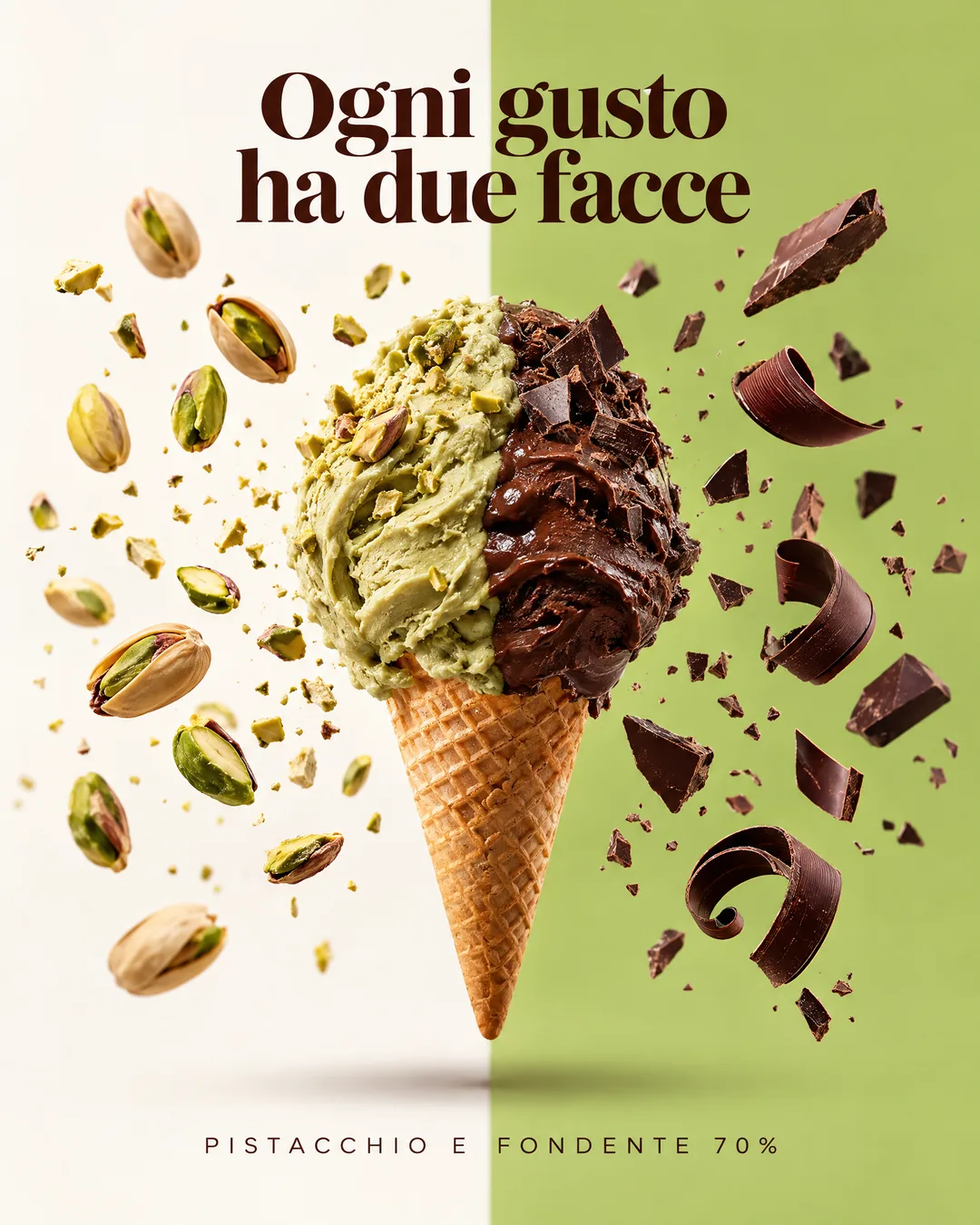 cono pistacchio e fondente
