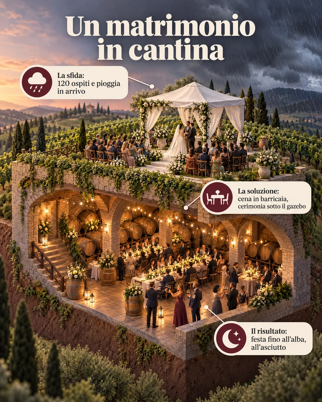 un matrimonio in cantina, un caso reale