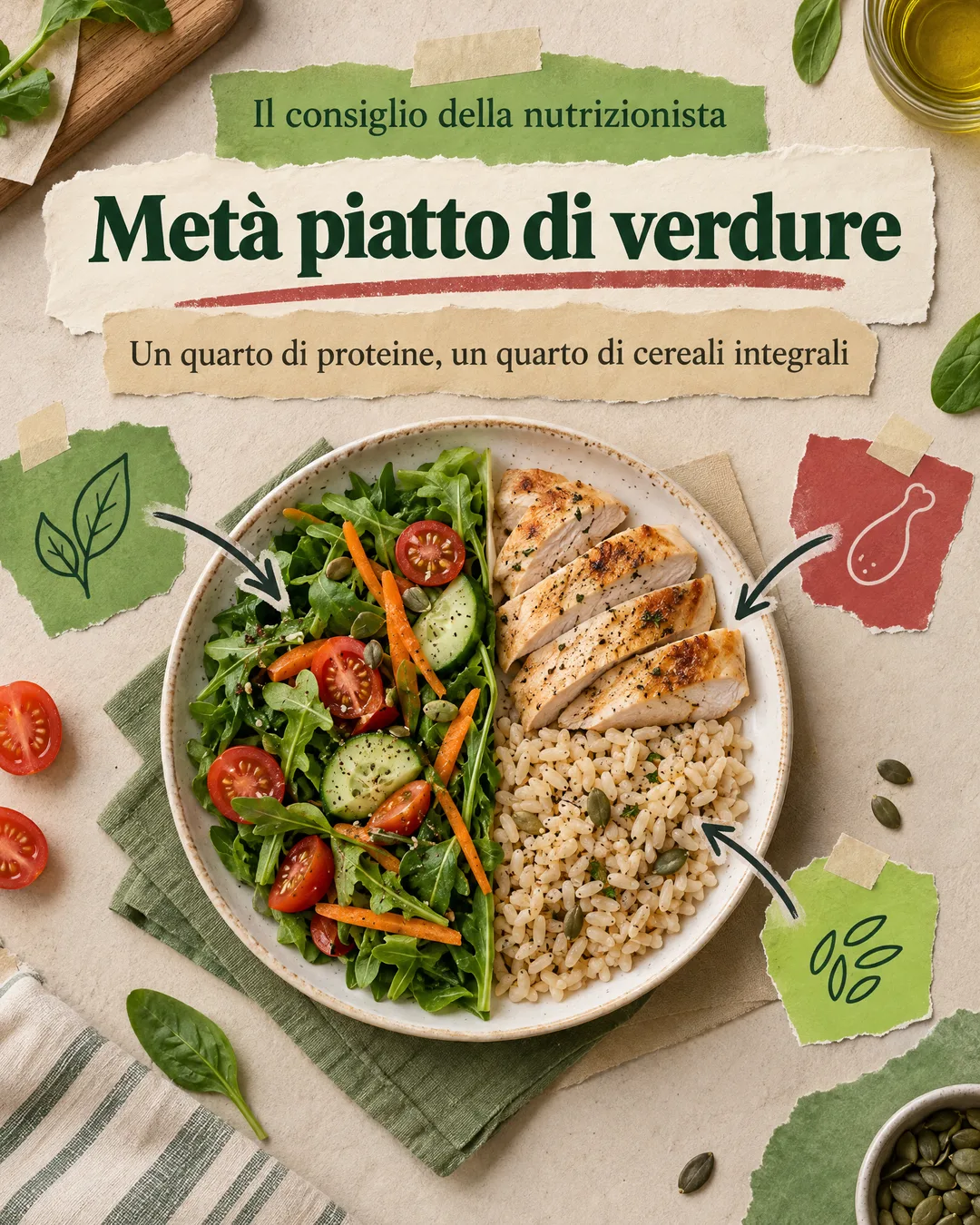 metà piatto di verdure